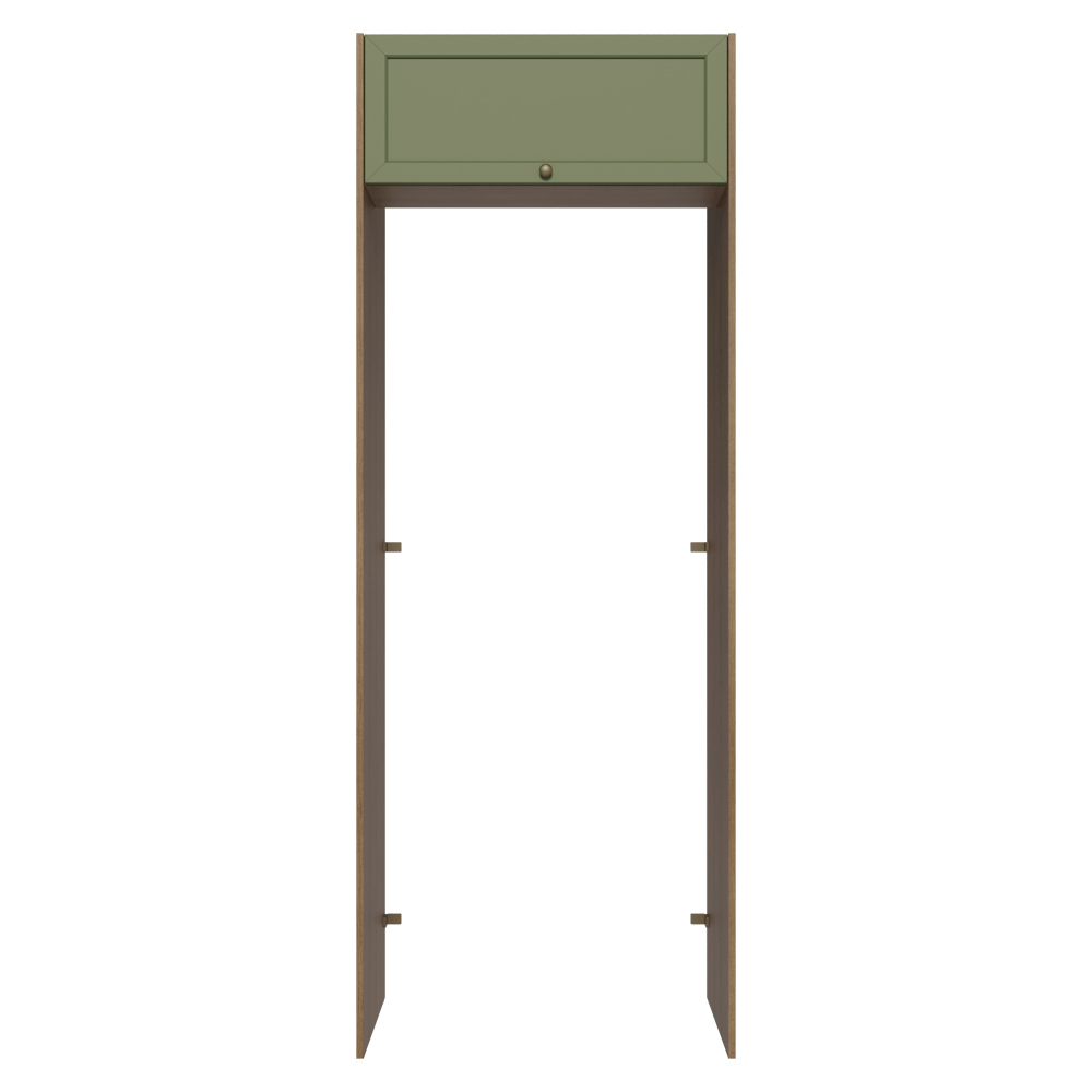 Mueble para empotrar Heladera 83 cm 1 Puerta Rebatible Marrón/Verde Vik Madesa