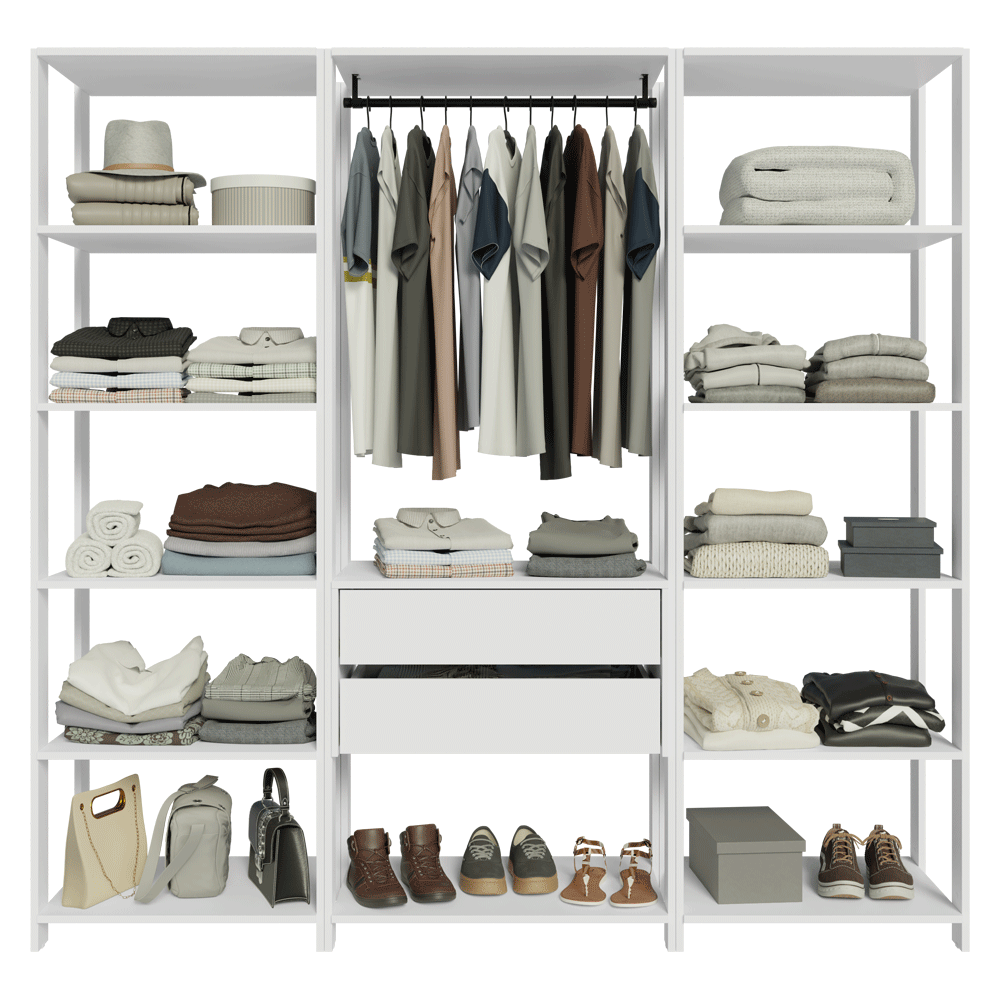 Placard Modulado 188 cm 2 Cajones Valencia Blanco