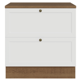Bajo Mesada de Cocina 80 cm 2 Cajones Marrón/Blanco Vik Madesa