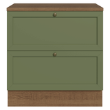 Bajo Mesada de Cocina 80 cm 2 Cajones Marrón/Verde Vik Madesa