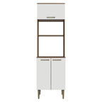 Mueble para Horno o Microondas 60 cm 3 Puertas Marrón/Blanco Lille Madesa