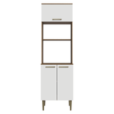 Mueble para Horno/Microondas 60 cm 3 Puertas Marrón/Blanco Lille Madesa