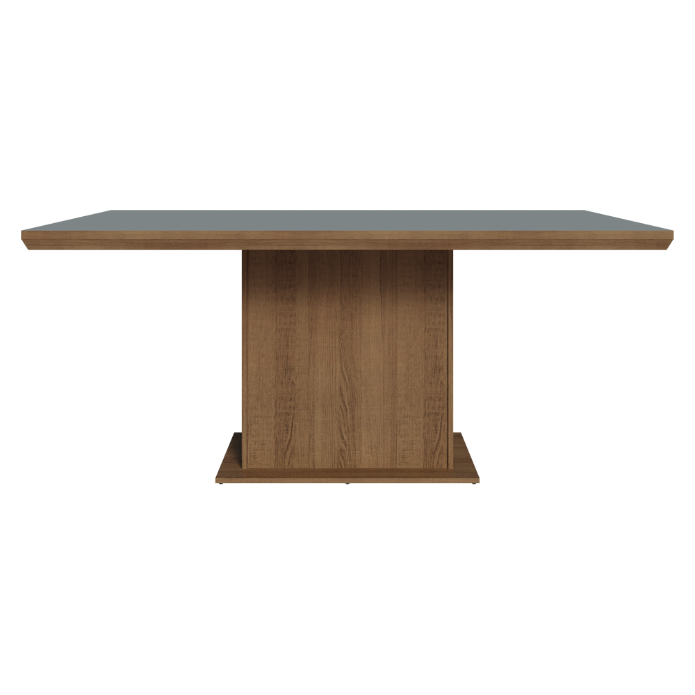 Juego de Comedor con Tapa de Madera 6 Sillas Marrón/Gris/Silver Grasse Madesa