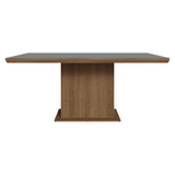 Juego de Comedor con Tapa de Madera 6 Sillas Marrón/Gris/Silver Grasse Madesa