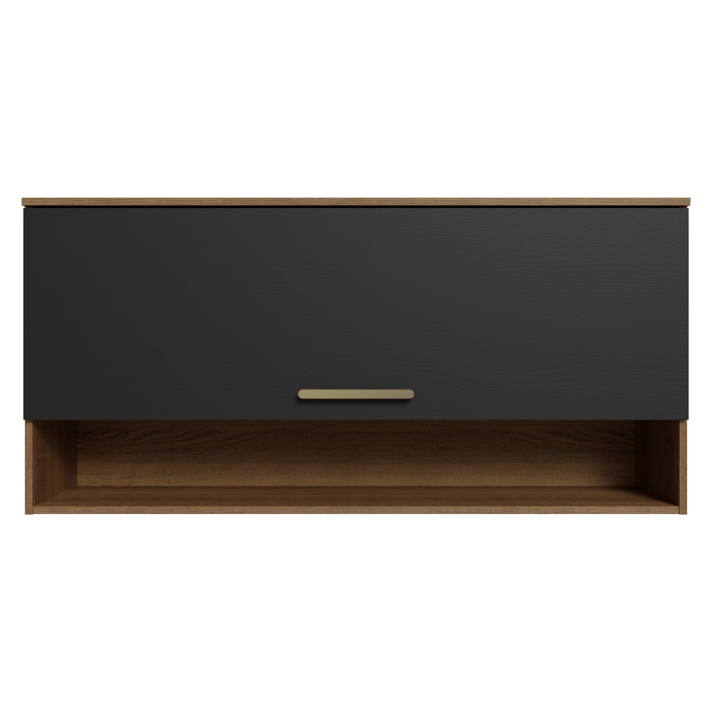 Alacena 105 cm 1 Puerta Rebatible Marrón/Negro Lille Madesa