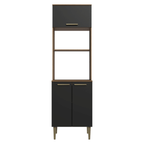 Mueble para Horno o Microondas 60 cm 3 Puertas Marrón/Negro Lille Madesa