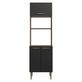 Mueble para Horno/Microondas 60 cm 3 Puertas Marrón/Negro Lille Madesa