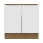 Bajo Mesada 80 x 60 cm 2 Puertas (Sin Mesada) Marrón/Blanco Aterciopelado Lux Madesa