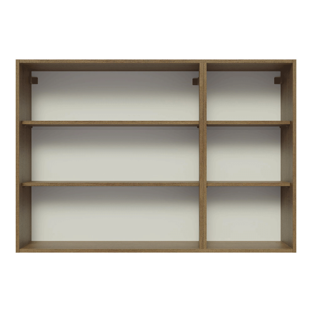 Alacena Cocina 120 cm 3 Puertas Marrón/Gris Lux Madesa