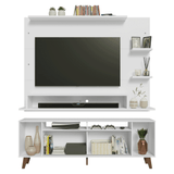 Rack con Panel para TV hasta 60 Pulgadas 180 cm con Patas Blanco/Marrón Cancun Madesa