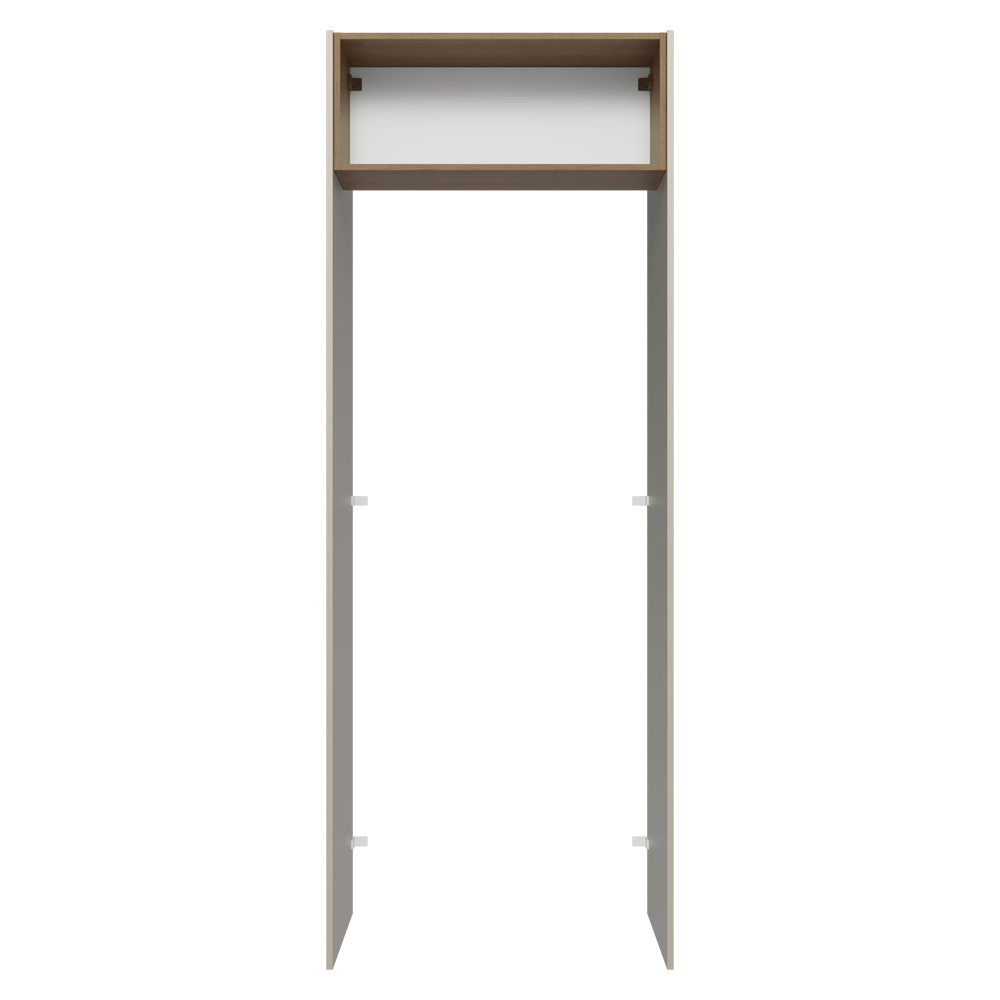 Mueble para empotrar Heladera 83 cm 1 Puerta Rebatible Crema/Marrón/Crema Agata Madesa