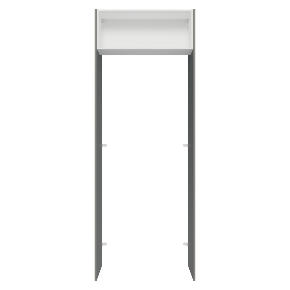 Mueble para empotrar Heladera 83 cm 1 Puerta Rebatible Gris/Blanco/Gris Agata Madesa