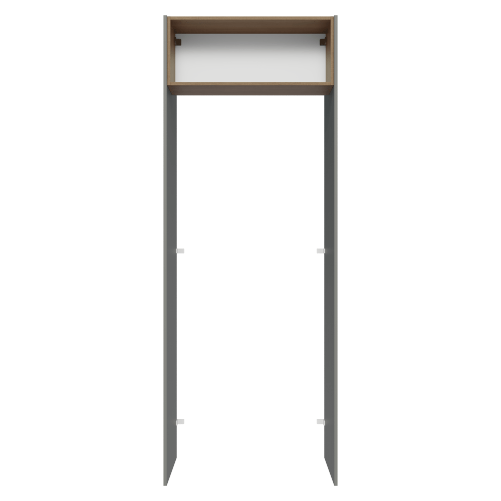 Mueble para empotrar Heladera 83 cm 1 Puerta Rebatible Gris/Marrón/Gris Agata Madesa
