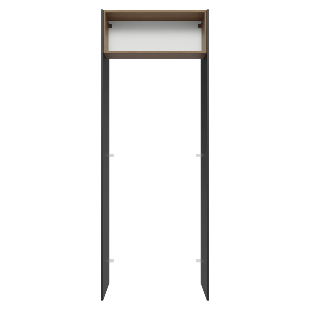 Mueble para empotrar Heladera 83 cm 1 Puerta Rebatible Negro/Marrón/Negro Glamy Madesa