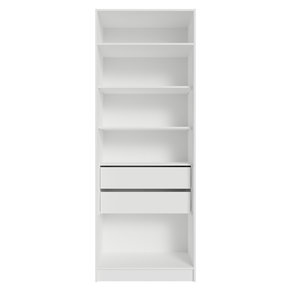 Placard Modular con 2 Puertas, 2 Cajones y 4 Estantes, Blanco Neo