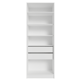 Placard Modular con 2 Puertas, 2 Cajones y 4 Estantes, Blanco Neo
