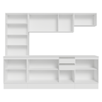 Combo Completo de Cocina 240 cm 13 Puertas 2 Cajones 100% MDF con Cristalero Blanco Smart Madesa