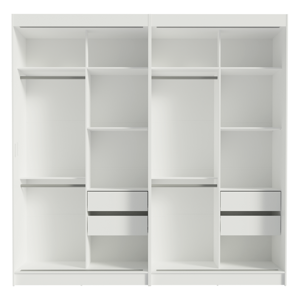 Conjunto 2 Placares 4 Puertas Corredizas con 2 Espejos Blanco Tokio Madesa