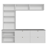 Centros de Entretenimiento con Rack + Cristaleiro 230 cm Blanco Vik Madesa 01
