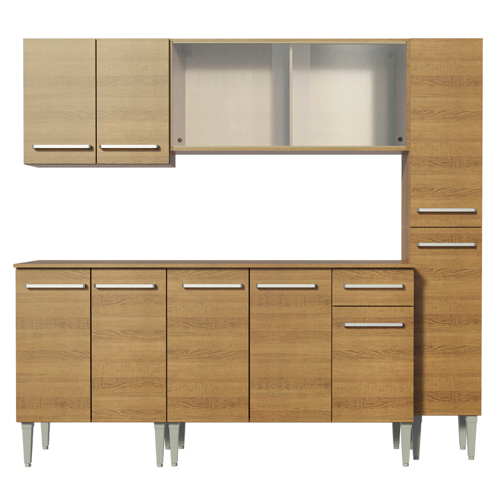 Combo de Cocina 201cm Emilly Fast Madesa 02 - Marrón