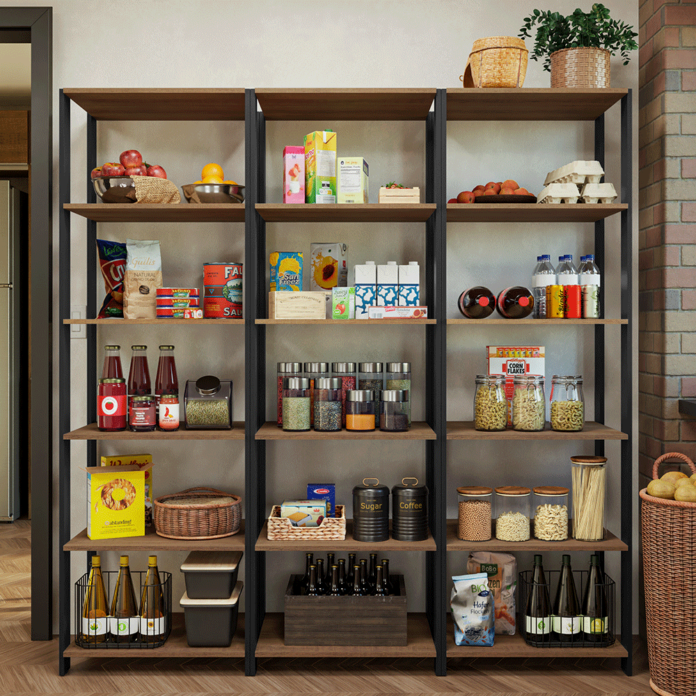 Estante Multiuso para Cocina 177 cm Marrón/Negro Madesa
