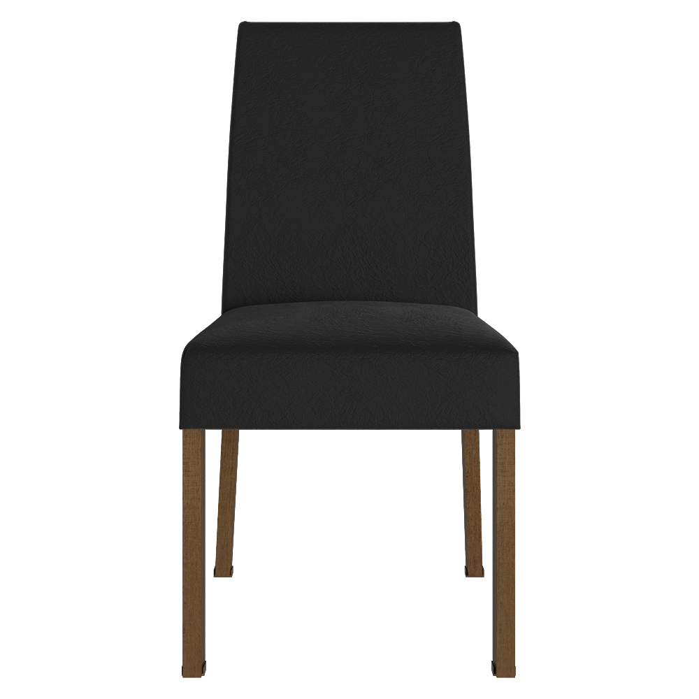 Juego de Comedor Tapa con Vidrio 6 Sillas Marrón/Negro/Oxford Alba Madesa
