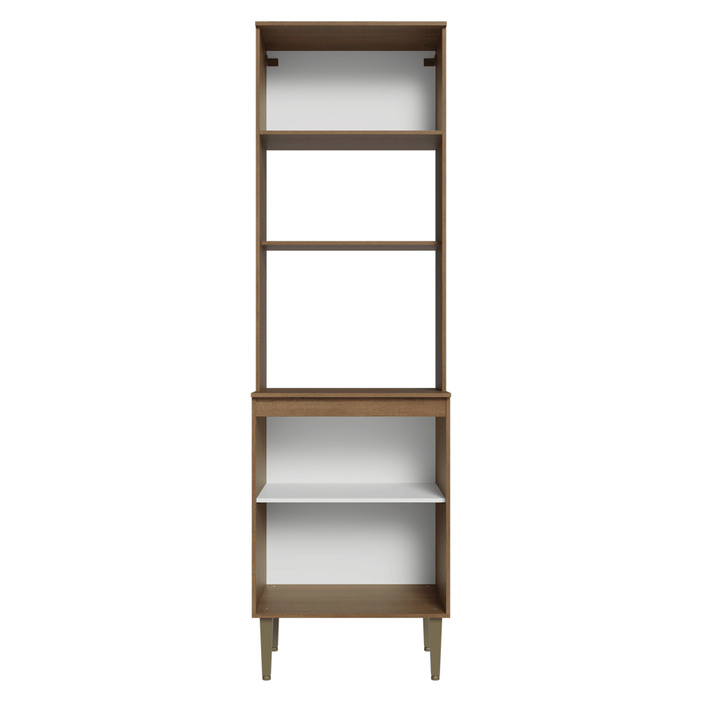Mueble para Horno/Microondas 60 cm 3 Puertas Marrón/Blanco Lille Madesa