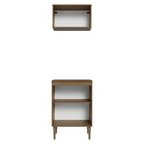 Kit Alacena y Bajo Mesada 60 cm 3 Puertas Marrón/Negro Lille Madesa