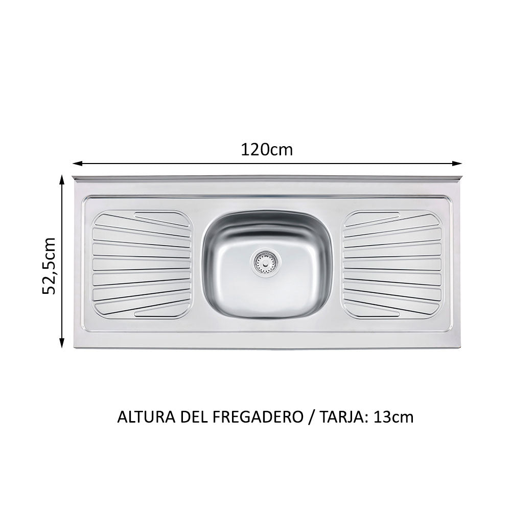 Combo Alacena + Bajo Mesada Madesa Glamy 200cm Blanco 09