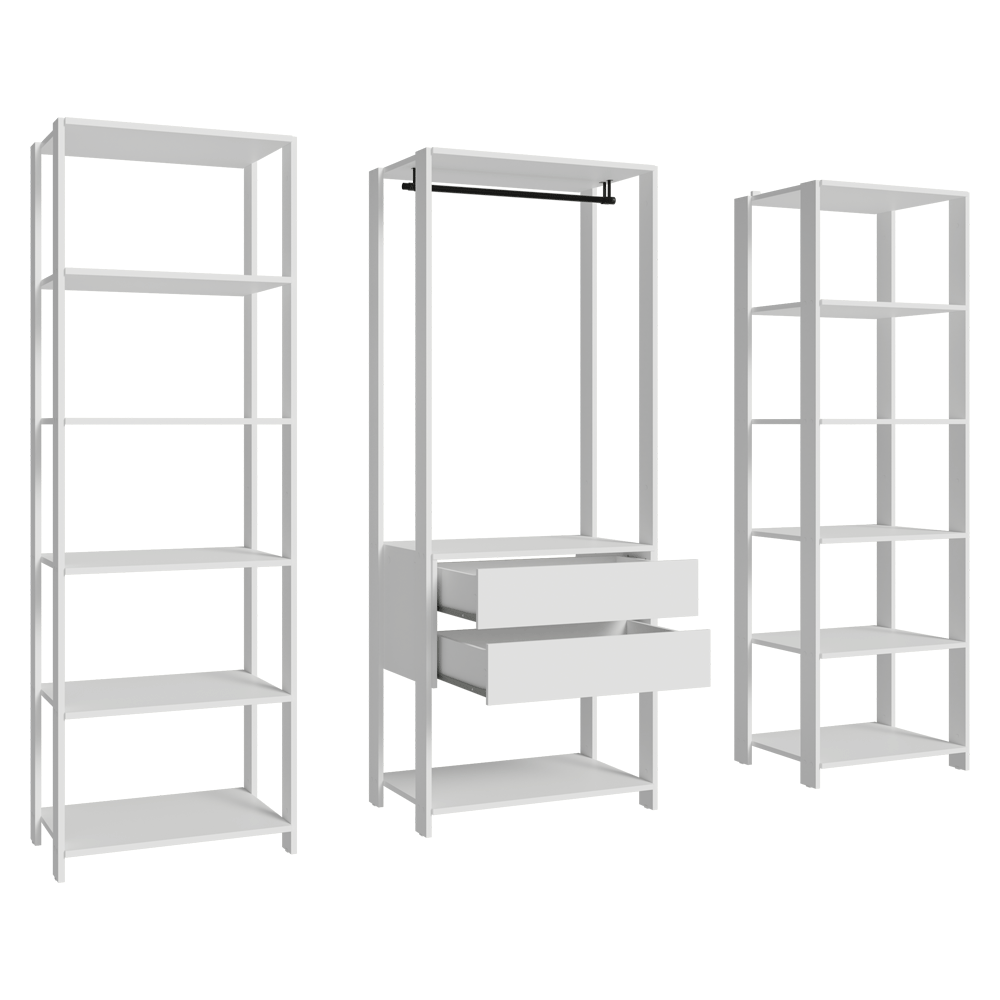 Placard Modulado 188 cm 2 Cajones Valencia Blanco