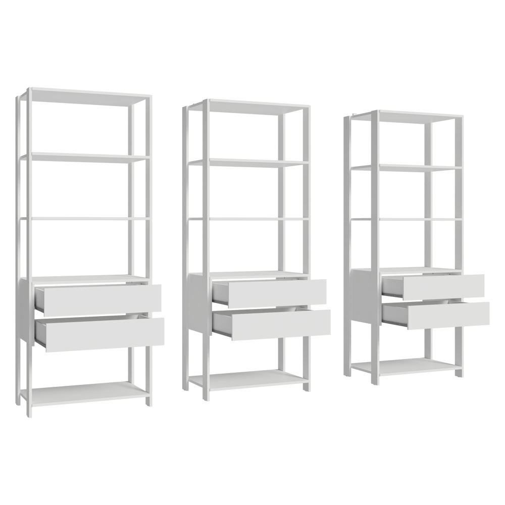 Placard Modulado 210 cm 6 Cajones Valencia Blanco