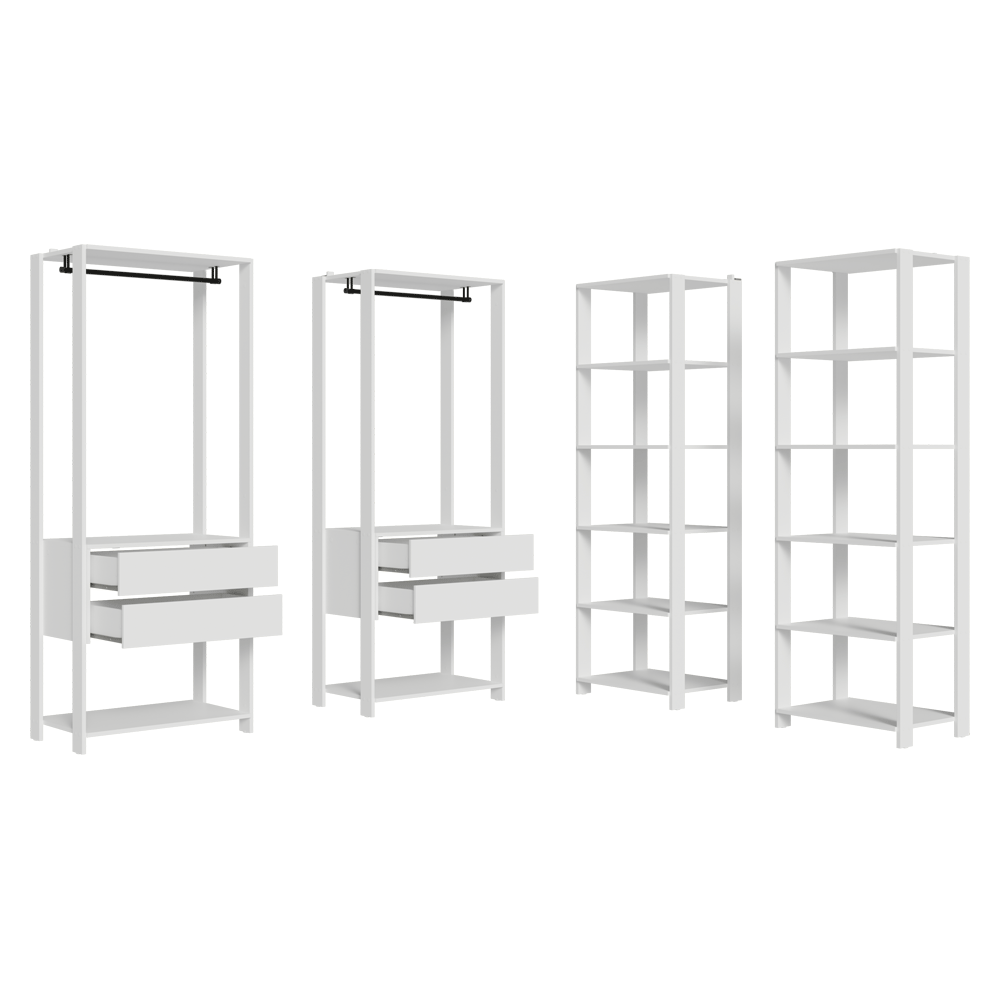 Placard Modulado 258 cm 4 Cajones Valencia Blanco 03