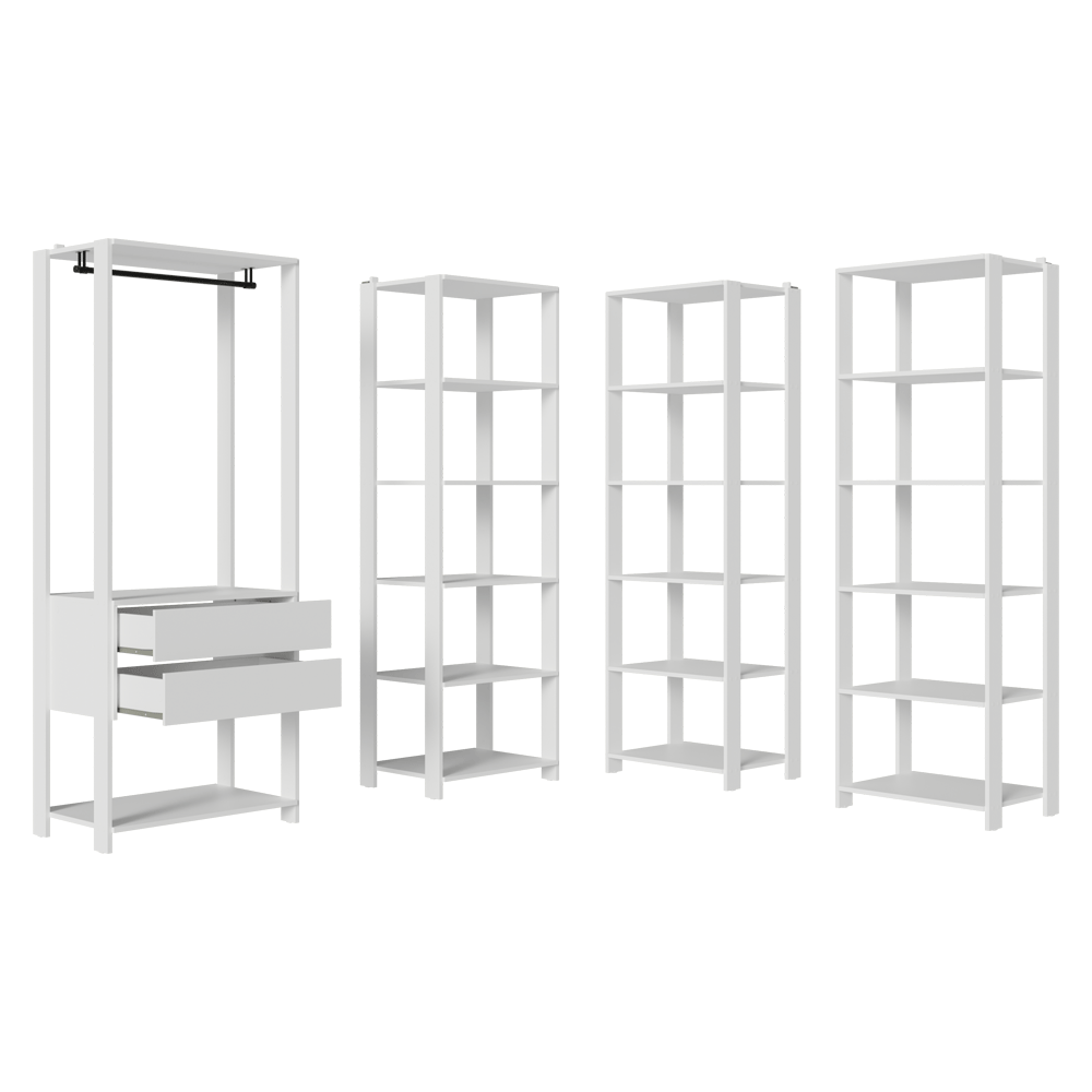 Placard Modulado 247 cm 2 Cajones Valencia Blanco