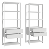 Estante Mueble Multiuso para Livros 4 Cajones 8 Repisas 140cm Blanco Madesa