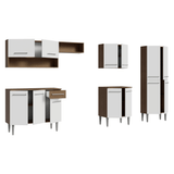 Combo completo de Cocina 293cm Marrón/Blanco Emilly Madesa 09