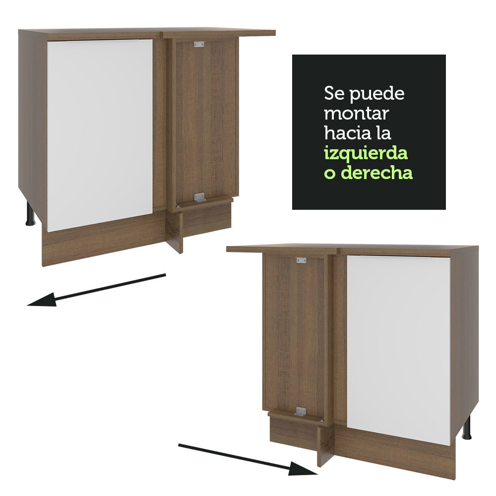 Bajo Mesada 94 cm Sin cajones 1 Puerta Stella Marrón/Blanco