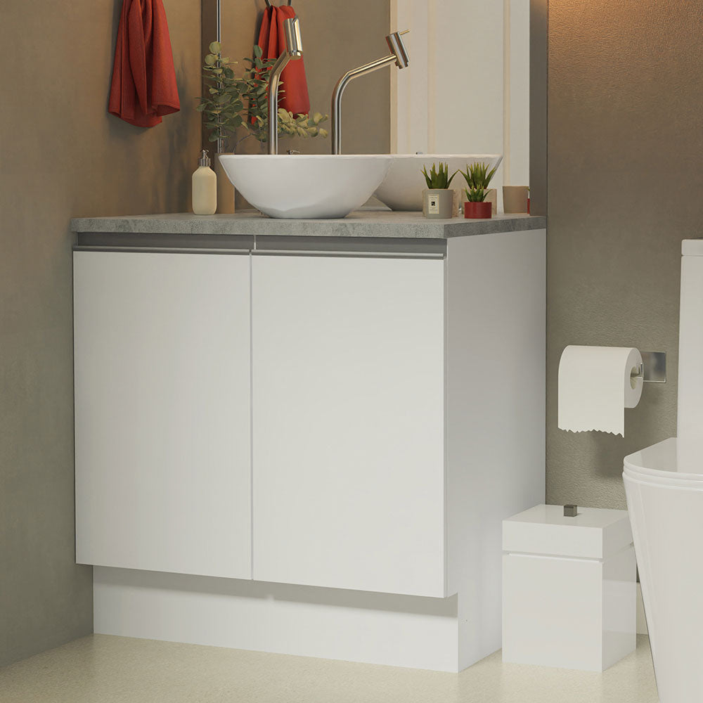 Vanitory para Baño 80cm 2 Puertas Blanco