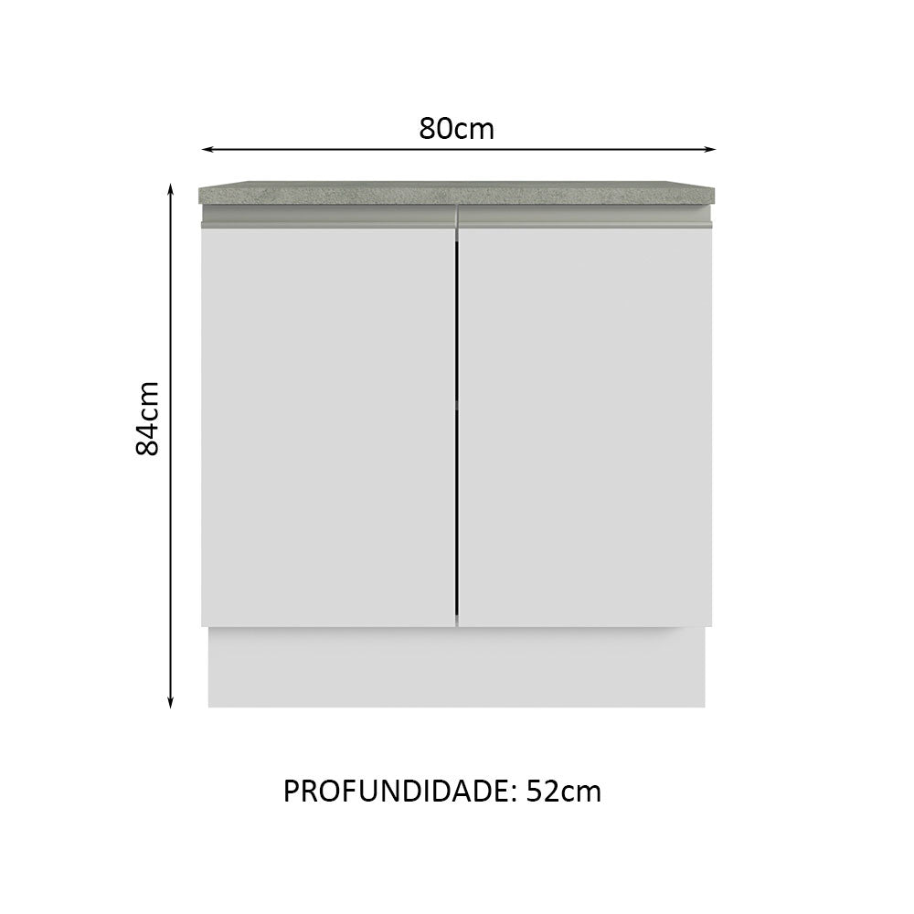 Vanitory para Baño 80cm 2 Puertas Blanco