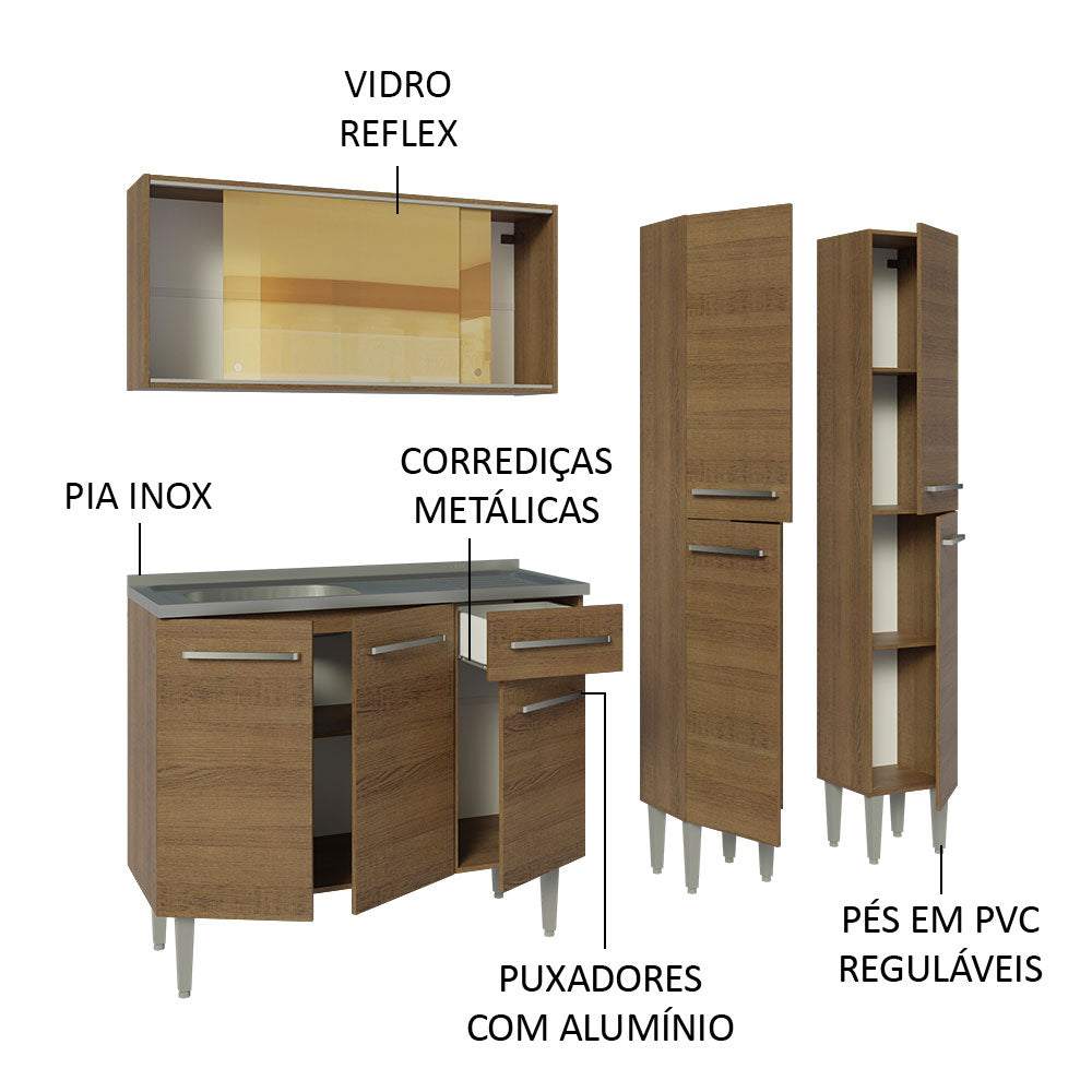 Combo de Cocina Madesa Emilly 169cm MM 12