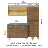 Combo de Cocina Madesa Emilly 169cm MM 12