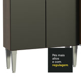 Combo de Cocina 169 cm con Bacha Emilly Marrón/Negro 12