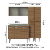 Combo de Cocina Madesa Emilly 169cm MM 11