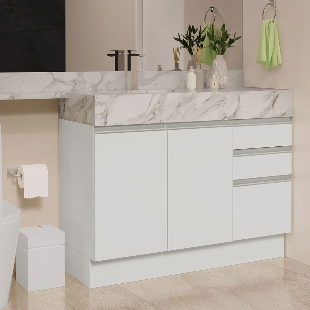 Vanitory para Baño 120cm 2 Puertas 3 Cajones Blanco