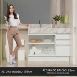 Vanitory para Baño 120cm 2 Puertas 3 Cajones Blanco
