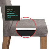 Juego de Comedor Avril con 4 Sillas Marron/Crema/Gris