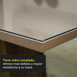 Juego de Comedor Alexis con 6 Sillas Marron/Crema/Gris