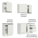 Cocina Compacta 180cm Blanco Glamy Madesa 05
