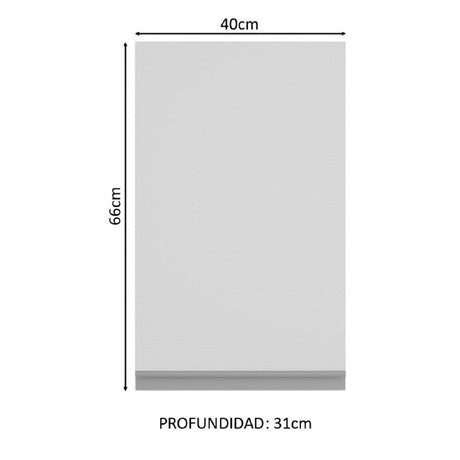 Alacena 40 cm 1 Puerta 2 Compartimentos Blanco Glamy Madesa