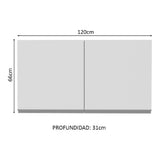 Alacena Madesa Glamy 120 cm 2 Puertas Blanco