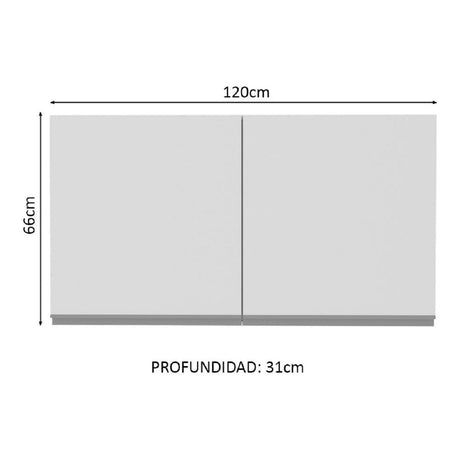 Alacena Madesa Glamy 120 cm 2 Puertas Blanco
